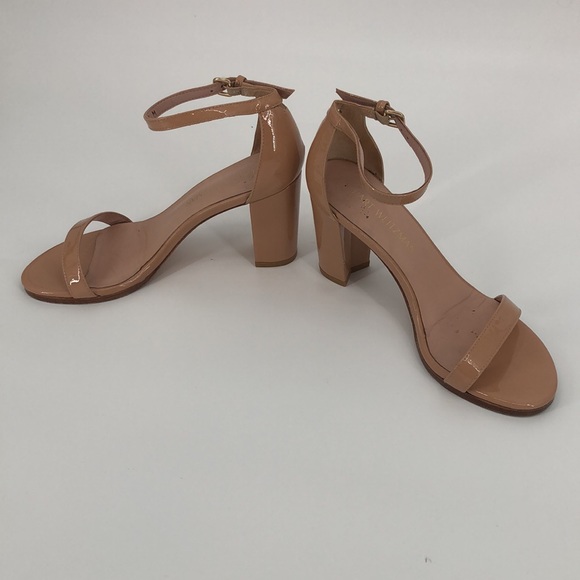 Stuart Weitzman Nudistsong High Heel Sandals - Adobe Patent Leather - Size 7.5 - Picture 8 of 14